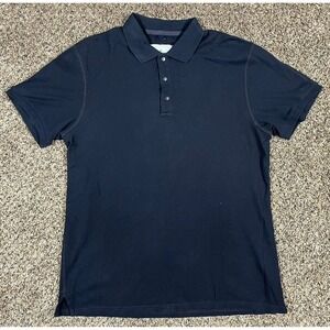 Reigning Champ Short Sleeve Polo Shirt Men's Size Large Black Made In Canada